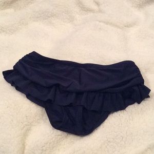 Malibu Navy ruffled bikini bottom